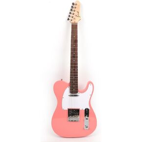 Fojill 39 Inch Electric Guitar Phoenix Body Maple Neck Rosewood Fretboard With Gig Bag (Pink)