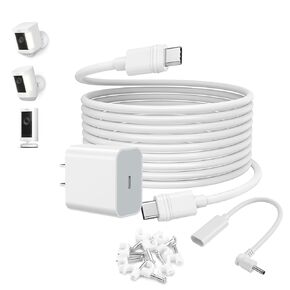 OLAIKE 20W USB-C Power Charger Cable for Stick Up Cam, Stick Up Cam Pro, Spotlight Cam Plus, Spotlight Cam Pro, Fast Charging Ring Camera, 13t/4m White