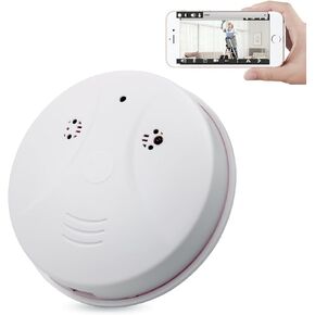 Mini Detector Camera, HD 1080P Wireless Security Nanny Cam Smoke Detector Camera with Motion Detection/Night Vision/Remote View for Home and Office Surveillance, No Audio