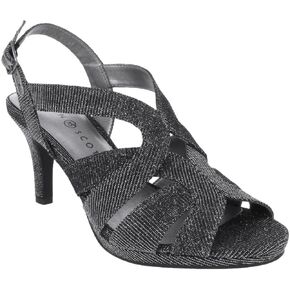 Karen Scott Womens Belindah Metallic Slingback Sandals Gray 8 Medium (B,M), Pewter