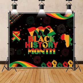 Black History Month Backdrop Black History Month Banner Photography Background Black African American Famous People Party Wall Background Party Decorations 10x8ft