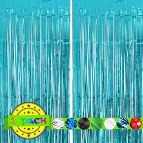 2 Pack White Door Streamers Backdrop Curtains for Birthday Party Decorations,White Tinsel Backdrop for Graduation Bachelorette Wedding Party,Foil Fringe Curtain Backdrop