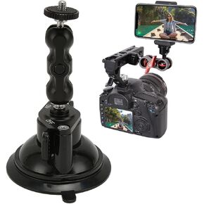 Camera Suction Cup Mount Action Camera Mount Camera Car Mount, Adjustable Vacuum Suction Mount Ball Articulating Head Magic Arm for Camera on Car Boat Windshield