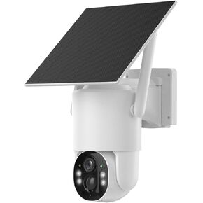 4G LTE Solar-Powered Security Camera Wireless Outdoor, 4MP HD with AI Detection, 9000mAh Battery, 5W Solar Panel, IP65 Weatherproof, 2-Way Audio, SIM Card Included, Color Night Vision