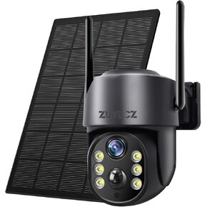 Solar Camera, 100% Wireless Camera,Solar Powered with 2K+ Color Night Vision, 2.4GHz WiFi, Dual Channel Calling, Color Night Vision, IP65 SD/Cloud Storage,360° View Solar Battery Powered Cameras
