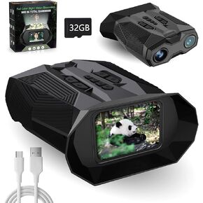 4K Digital Night Vision Goggles,Infrared Night Vision Binoculars for Adults,3'' Large Screen,20X Zoom,1968ft Viewing Range,Rechargeable,32GB Card to Save Videos & Photos for Hunting,Camping