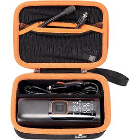 RAIACE Hard Carrying Case Compatible with Skight/for LOLSSA/for Teffim Tire Inflator Portable Air Compressor, Storage Bag with Mesh Pocket for Cables, Air Tube and Accessories. - Black(Black Lining)
