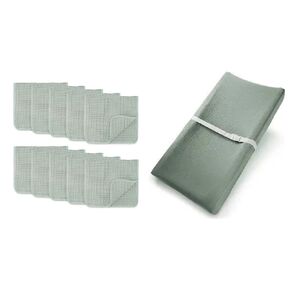 Comfy Cubs Muslin Burp Cloths and Muslin Fitted Changing Pad Cover Bundled