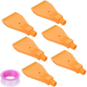 uxcell 6 Pcs ABS Air Spray Jet Nozzle with PTFE Tape, Yellow, G1/4 Male, Flat Air Nozzle, BSPT1/4