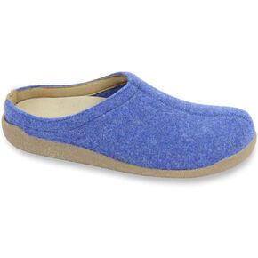 Sanita® Lodge Slide Slippers for Men and Women – 100% Natural Wool – Suede Lining – Cork Latex Footbed