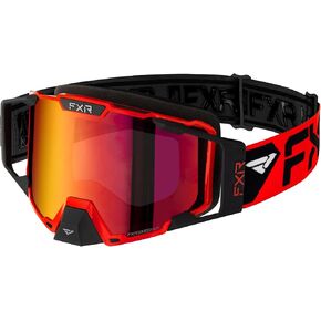 FXR Pilot Snow Goggle Outriggers Low-Profile Anti Fog Scratch Lens Red - Bronze HD/Inferno - One Size