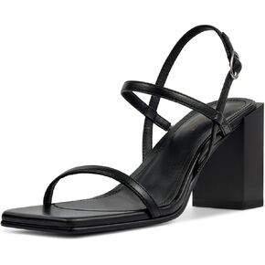 wetkiss Chunky Heels for Women, with Square Toe, Ankle Strap and Chunky Heel Design, Comfortable and Sassy
