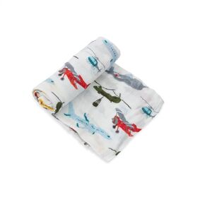 Little Unicorn – Air Show Deluxe Swaddle | Single | 100% Rayon Muslin from Bamboo | Super Soft | Newborns and Infants | Large 47" x 47" | Machine Washable