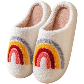 Women's Men's Cute Frog Slippers Fuzzy Memory Foam Kawaii Cartoon Animal Slippers Winter Warm Fluffy Shoes Rainbow slippers