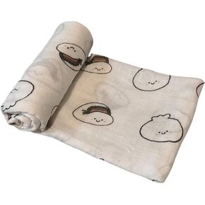 Organic Cotton Muslin Bamboo Baby Swaddle Wrap Blanket Multi-use Breathable Soft 47 inch x 47 inch Bao Dumpling