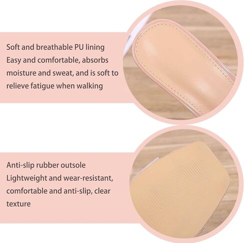 Women's Transparent Strap Stilettos Sexy Slides Sandals Fashion Clear Square Open Toe Comfortable Slingback Slip-On High Heels Prom Party Dress Mules Sandals in Saudi Arabia