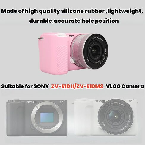 Camera Case for Sony ZV-E10 II/ZV-E10M2 Digital Camera,ZV-E10 II Soft Silicone Protective Bag,Anti-Scratch Slim Fit Soft Sleeve with ZV-E10 II Screen Protector and Strap Wrist. (Jelly Pink) in Saudi Arabia