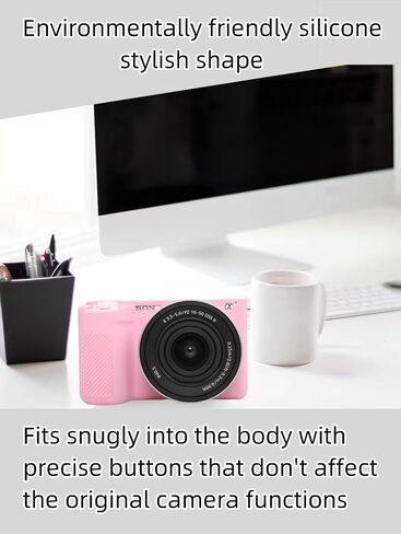 Camera Case for Sony ZV-E10 II/ZV-E10M2 Digital Camera,ZV-E10 II Soft Silicone Protective Bag,Anti-Scratch Slim Fit Soft Sleeve with ZV-E10 II Screen Protector and Strap Wrist. (Jelly Pink) in Saudi Arabia
