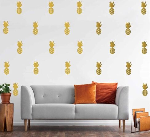 40pcs Pineapple Wall Stickers for Kids Room,Baby Nursery Wall Décor,Wallpaper Stick and Peel JW593 (Gold) in Kuwait