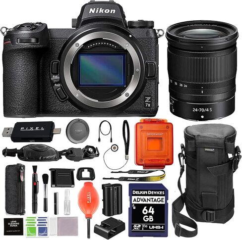 Nikon Z 7II FX-Format Mirrorless Camera with NIKKOR Z 24-70mm f/4 S Lens Kit Bundle with Advanced Accessory and Travel Bundle (USA Authorized - Nikon Warranty) in Saudi Arabia