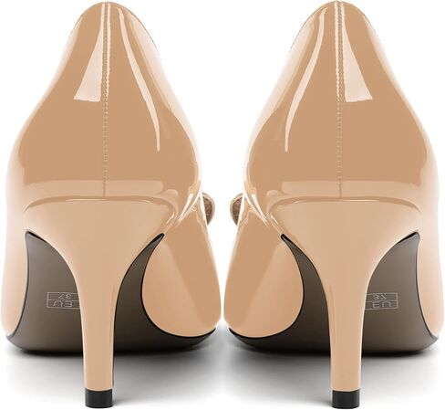 روسرويش المرأة براءة اختراع مدببة أزياء أزياء أزياء على المكتب الخناصة عالية الكعب مضخات فستان الأحذية 2.5 بوصة in Kuwait