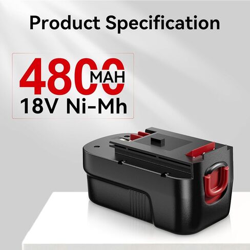 Lumsing 4.8ah HPB18 Ni-MH استبدال للبطارية السوداء و Decker 18V HPB18 HPB18-OPP مع بطارية ديكر سوداء 18 فولت أدوات A1718 FS18FL in Kuwait