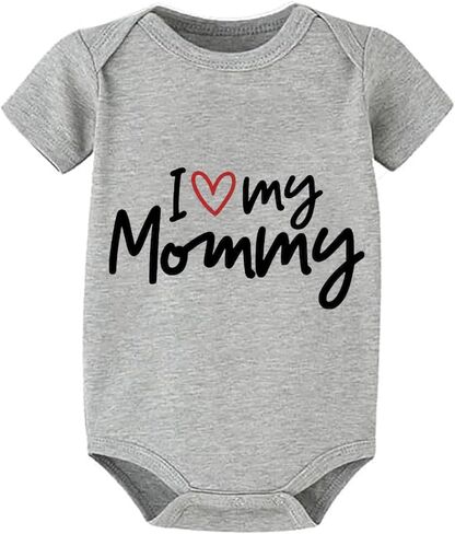أنا أحب ملابسي الأم رضيع قصير الأكمام طفل رضيع bodysuit in Kuwait