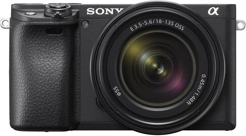 كاميرا Sony A6400 بدون مرآة مع حزمة عدسة 18-135 مم F/3.5-5.6 مع بطاقة SD 64GB + أكثر | Alpha 6400 E-Mount APS-C Sensor Black in Kuwait