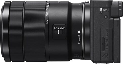 كاميرا Sony A6400 بدون مرآة مع حزمة عدسة 18-135 مم F/3.5-5.6 مع بطاقة SD 64GB + أكثر | Alpha 6400 E-Mount APS-C Sensor Black in Kuwait