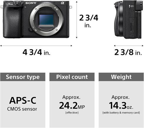 كاميرا Sony A6400 بدون مرآة مع حزمة عدسة 18-135 مم F/3.5-5.6 مع بطاقة SD 64GB + أكثر | Alpha 6400 E-Mount APS-C Sensor Black in Kuwait