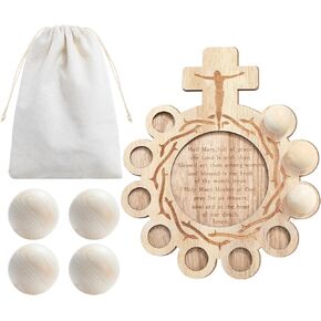 Marsui Rosary Prayer Board with 12 Rosary Religion Educational Toy and Storage Bag Catholic Rosary Board for Kids to Learn to Pray Catholic Gifts