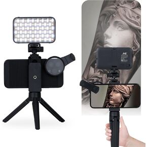 Tattoo Light with Stand Photography Lighting， Tattoo Continuous Output Lighting Fill Light for Tattoo Artist Gifts,Tattoo Accessories Front & Back Clip, Take Photos to Show True Effect of Tattoo.