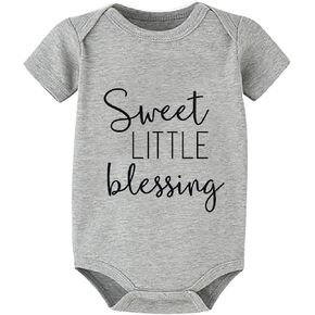 Sweet Little Blessing Surprise Pregnancy Announcement Grandparents Baby Clothes Short Sleeve Baby Bodysuit