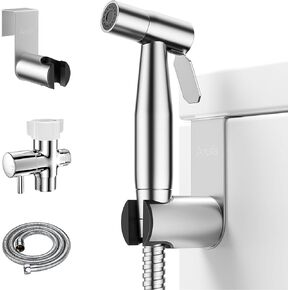 Arofa Handheld Toilet Bidet Sprayer for Toilet-Adjustable Water Pressure Control with Bidet Hose for Feminine Wash, Stainless Steel Brushed Nickel Cloth Diaper for Baby Wash