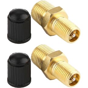 Joyzan 1/8" NPT Tank Valve, Male Threads Brass Schrader Valve Using with Air Compressor Tanks Fill Sealing Caps Replacement Car Tire Inflating Stems Cores Pressure Relief Valvem Tool Adapter 2PCS
