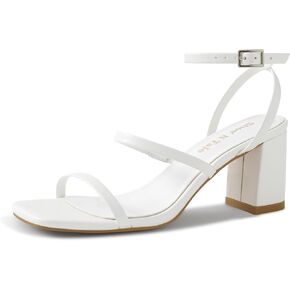 Shoe'N Tale Strappy Heels Women's Block Heels Square Toe Ankle Strap Sandals