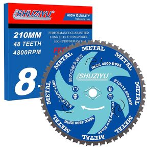 8-1/4" (210MM)-48T, Arbor 5/8"-Diamond, Metal Cutting Circular Saw Blade, Table Saw Blade, Miter Saw Blade. errous Metal, Steel Iron Bar, Sheet, Angle Cutting