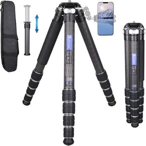 ARTCISE Compact Lightweight Travel Carbon Tripod 36mm Carbon Fiber Tube Heavy Duty Camera Tripod for DSLR Digital Camcorder Max Load 66.1lbs/30kg