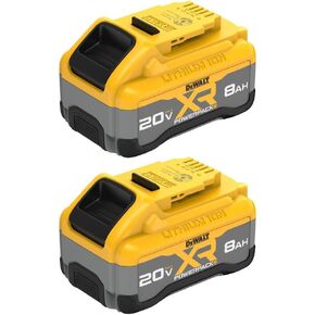 DEWALT 20V MAX XR 8Ah POWERPACK Lithium Ion Battery, 2-Pack (DCB2108-2)