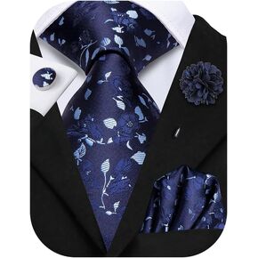 مجموعة ربطات عنق للرجال من Hi-Tie ربطة عنق منسوجة وأزرار أكمام مربعة للجيب دبوس Lpel مجموعات زفاف رسمي للعمل