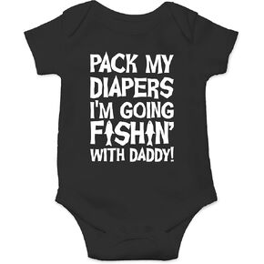 حزمة حفاضاتي أنا ذاهب لصيد الأسماك مع أبي - طفل مضحك الأساسيات - ملابس الأطفال in Kuwait