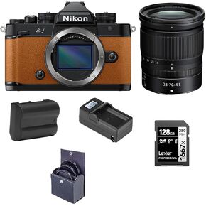 Nikon Z f Mirrorless Camera, Orange with NIKKOR Z 24-70mm f/4 S Lens, Bundle with Battery, 128GB Memory Card and 72mm Filter Kit