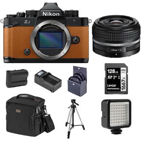 Nikon Z f Mirrorless Camera, Orange with NIKKOR Z 40mm f/2 SE Lens, Bundle with Battery, 128GB Memory Card, W49 Mini LED Light and Tripod