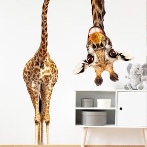 cliax Portrait Giraffe Wall Decal Portrait Giraffe Wall Decal Jungle Animal Watercolor Nursery Decorations Bedroom Art for Bedroom Kitchen Living Room