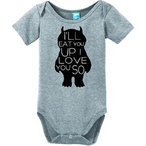 I'll Eat You Up I Love You So Printed Baby Romper