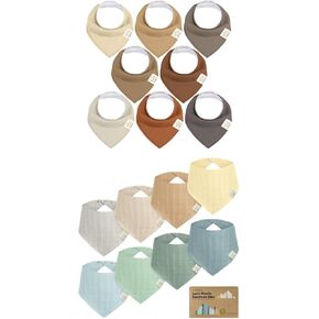 Keababies 8 -Pack Baby Bandana Bibs و 8 عبوات من الشاشات ، مرايل الأطفال للبنين ، الفتيات - العضوية ، الأنيقة للجنسين Bibs - Muslin Bandana Bibs ، Baby Drool Pibs ، Newborn ، Toddler in Kuwait