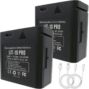 2 عبوة LIT-10 Pro ترقية 10500mAh بطارية الليثيوم القابلة لإعادة الشحن متوافقة مع كاميرا Trail Cellular Trail SPIPIONT LM2 ، Link-micro ، Link-Micro-S-LTE ، رابط الخلايا ، للصيد (تضمين كبل النوع C)