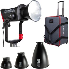 Aputure Light Storm 600D LED Light (V-Mount) Bundle with Aputure LS1200D Series Pro Three Bowens Mount Hyper Reflectors Kit with Varying Beam Angles (2 Items)