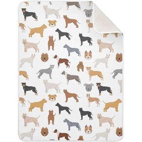 SHJI Baby Blanket Pit Bull Dogs Swaddle Blanket Cotton Nursery Girls Bed Blankets Boys Crib Blanket for Crib Stroller Nursery 30x40in