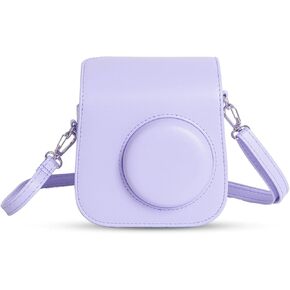 MOSISO Camera Protective Case Compatible with Instax Mini SE, PU Leather Instant Camera Carrying Storage Bag with Adjustable Shoulder Strap&Pocket for Instax Mini SE Film, Purple
